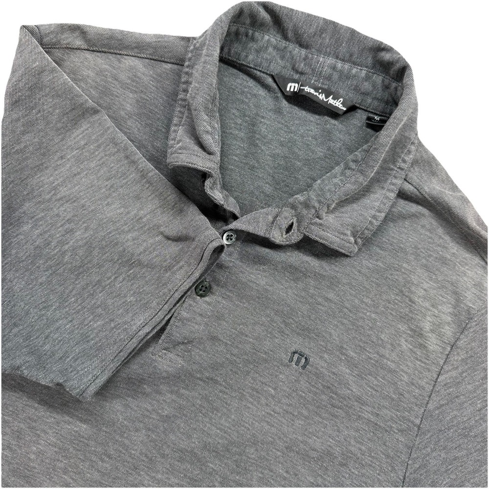 TRAVIS‎ MATHEW Mens Polo Shirt Large Gray Performance Golf Casual Stretch